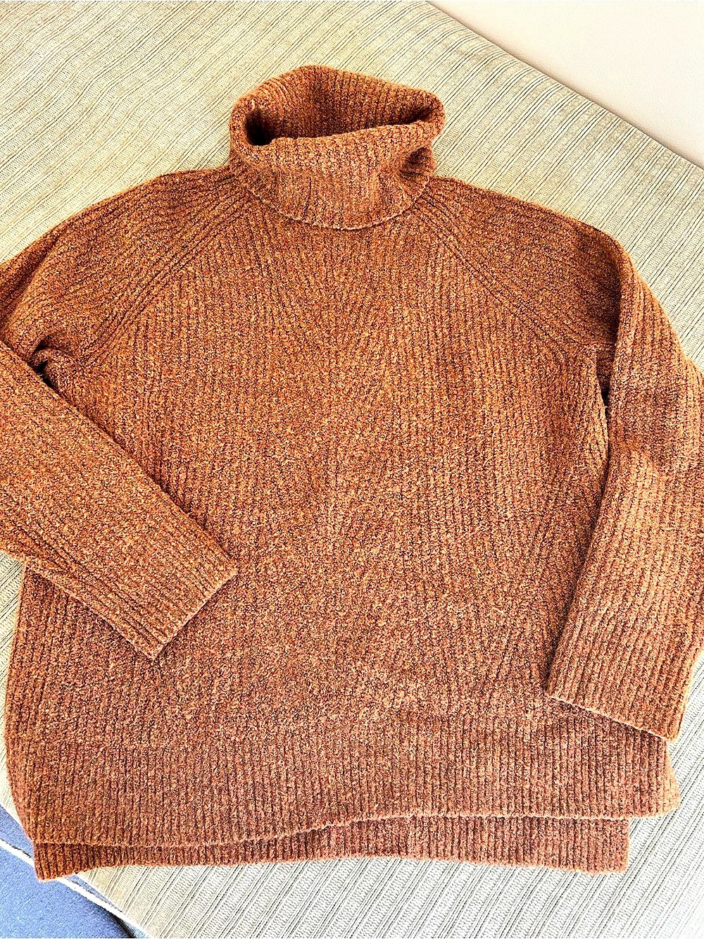 Madewell Wide Rib Mercer Turtleneck Sweater Brown, Large